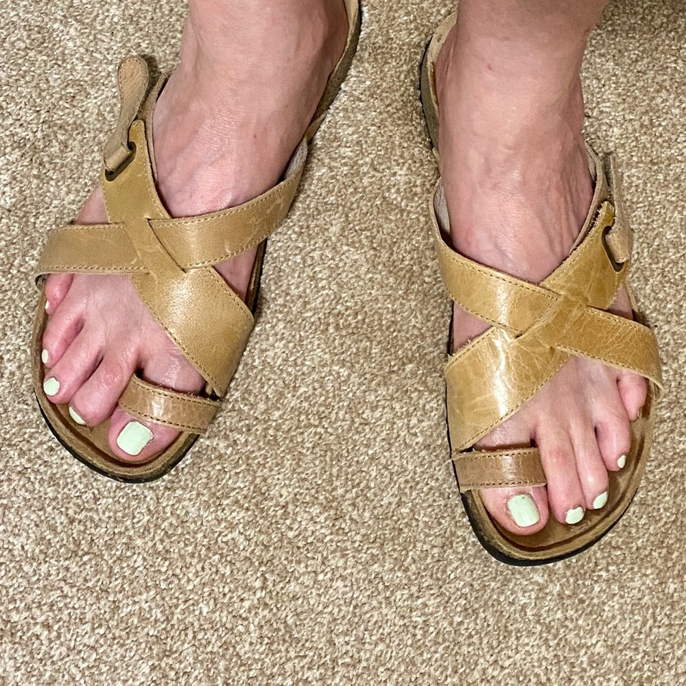 Tatami Birkenstock Tan Leather Sandals 40